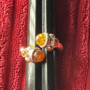 Sterling Silver and Amber Gemstone Ring